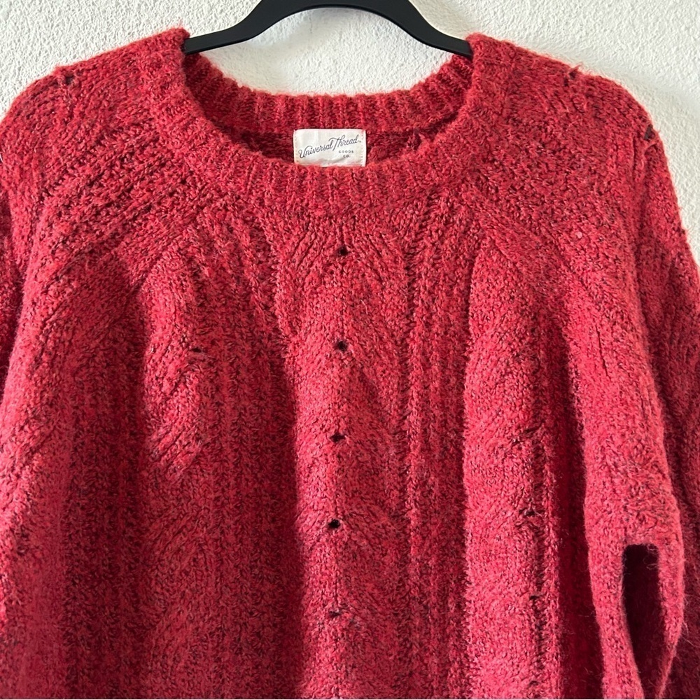 Universal Thread Women’s Knit Sweater Large Burnt Burgundy Flare Sleeves Boho - Picture 3 of 13